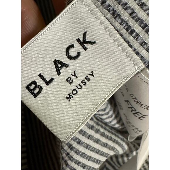 Moussy gray white striped 3/4 sleeves blouse size Free Size - Picture 3 of 16